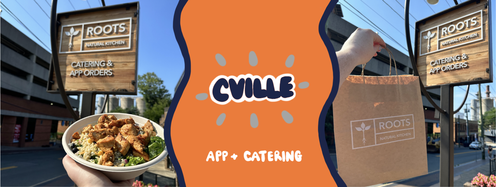 Charlottesville app catering menu roots natural kitchen